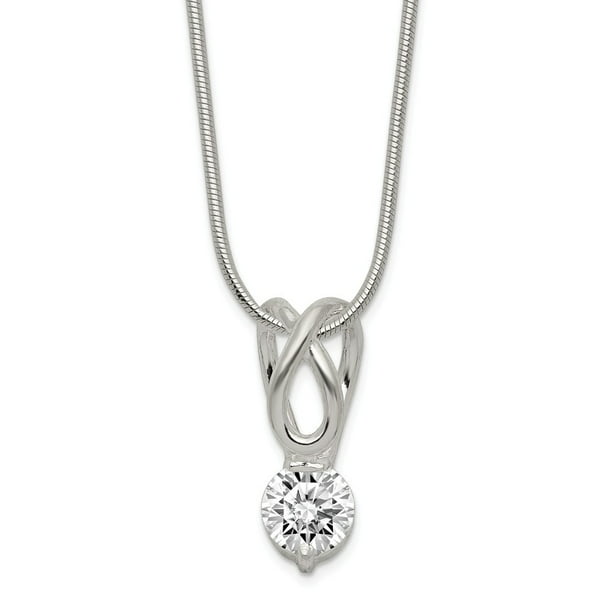 Roy Rose Jewelry Sterling Silver with CZ Necklace 18 Length 